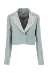 Fendi Powder Blue Wool Blend Blazer In Blue