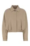 Fendi Leather Jacket With Collared Design And Pockets In Brown