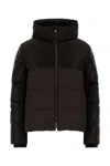 Fendi Women Padded Jacket In Ff Jacquard Technical Fabric In Black