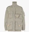 Fendi Utility-inspired Beige Jacket With High Collar In Beige