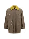 Fendi Man Jacket Khaki Size 40 Polyamide, Cotton, Lambskin In Beige