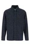 Fendi Giubbino In Denim Ricamato Uomo In Blue
