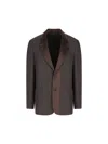Fendi Tailored Wool Blazer Notch Lapel In Brown