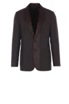 Fendi Brown Wool Crepe Blazer Jackets Brown In Brown
