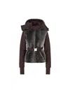 Fendi Brown Technical Fabric And Shearling Down Jacket In Brown