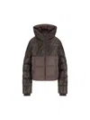 Fendi Down Jacket With Ff Jacquard Insert In Brown