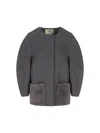Fendi Patch-pocket Jacket In Gray