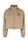 Fendi Women Cappuccino Polyester Windbreaker In Toffe