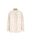 Fendi Two-tone Cotton Denim Parka In White