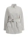 Fendi Contrasting Striped Cotton-silk Blouson In White