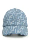 Fendi Light Blue Ff Canvas Baseball Cap