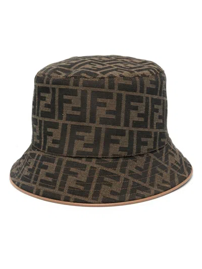 Fendi Jacquard Bucket Hat In Brown