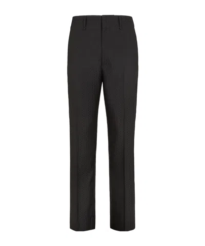 Fendi Jacquard Casual Pants In Black