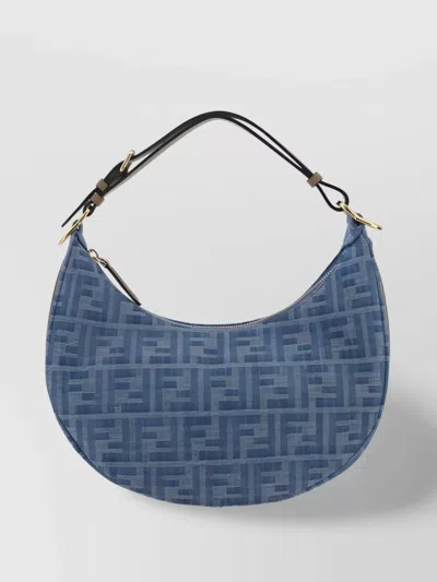Fendi Jacquard Cotton Small Bag In Blue