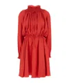 Fendi Mini Silk Dress Elastic Waistband In Pink
