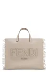 Fendi Jacquard Fabric Tote In Neutral