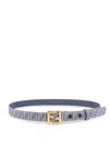 Fendi Jacquard Ff Fabric Belt In Blue