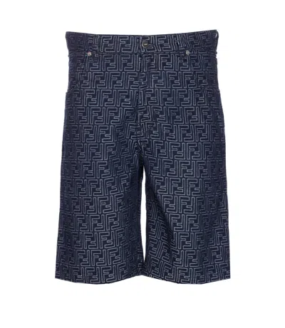 Fendi Short Jeans In Blue