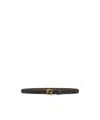 Fendi Jacquard Ff Reversible 2cm Belt In Black