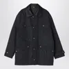 Fendi Ff-pattern Leather-trimmed Jacket In Brown