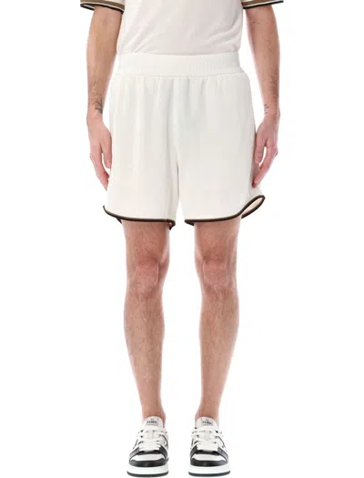 Fendi Jacquard Football Shorts With Elastic Waist In White