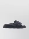 Fendi Ff Jacquard Leather Slide Sandals