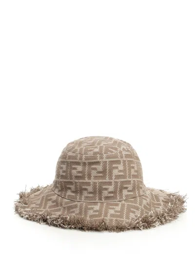 Fendi Jacquard Hat Hats Beige