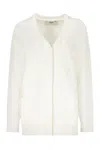 Fendi Jacquard Knit Cardigan In White