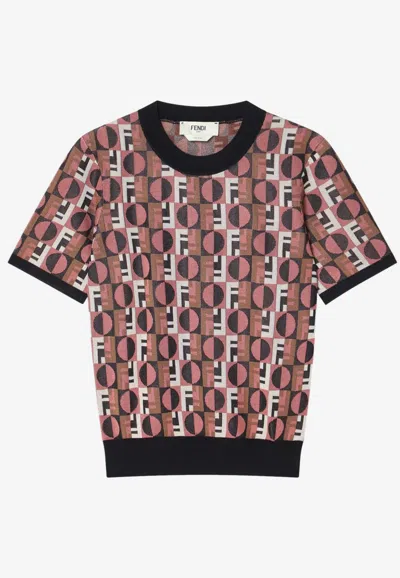Fendi Jacquard Knit Top In Multi