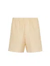 Fendi Jacquard Linen And Cotton Bermuda Shorts With All-over Ff Motif In Neutral