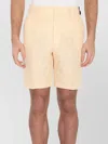 Fendi Pantaloni Corti In Jacquard Ff Di Lino Giallo