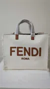 Fendi Jacquard-logo Canvas Tote Bag In Gray