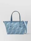 Fendi Women Embroidered Chenille Mini Roll Handbag In Blue