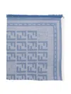 Fendi Ultra-lightweight Wool Ff Shawl In Blue