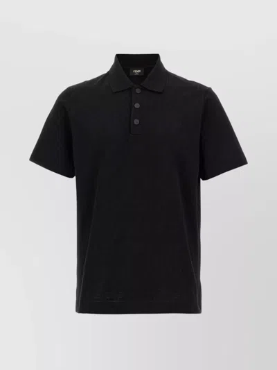 FENDI JACQUARD PATTERNED POLO SHIRT