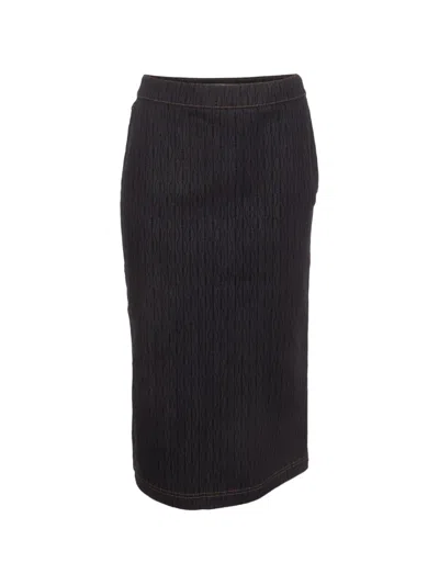 Pre-owned Fendi Jacquard Pencil Midi Skirt In Blue