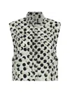 Fendi Cropped Top Dot Pattern Collared Sleeveless In Multi