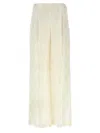 Fendi Pantalone Dalla Gamba Ampia In Seta Bianca Donna