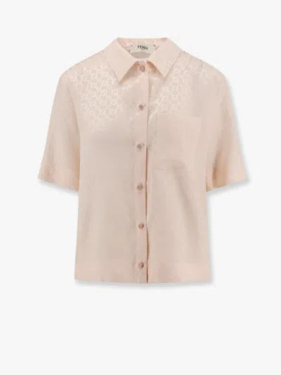 FENDI JACQUARD SILK SHIRT WITH FF CHESS MOTIF