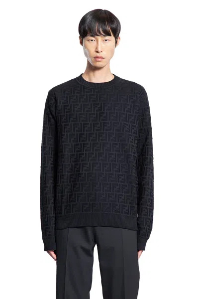 Fendi Jacquard Sweatshirt In Black