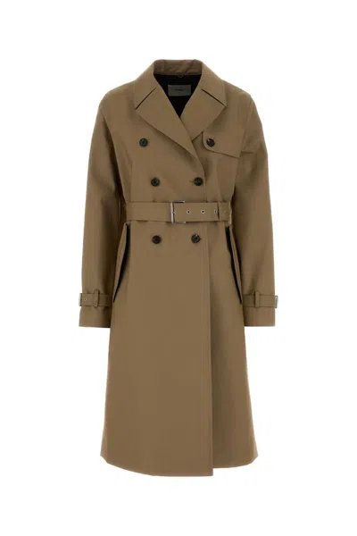Fendi Jacquard Trench Jacket In Brown