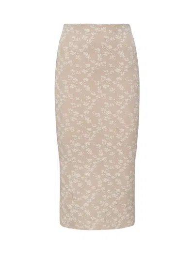 Fendi Jacquard Viscose Midi Skirt In Toffee-25