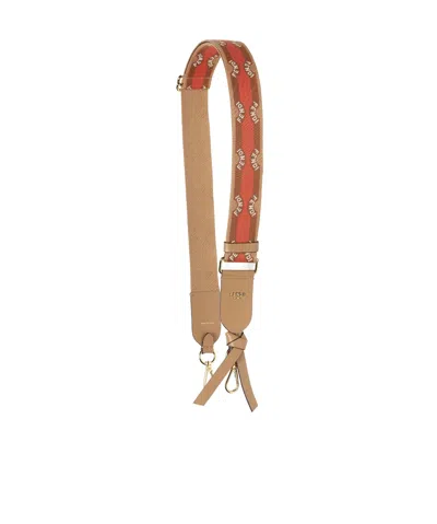 Fendi Jacquard Webbing Shoulder Strap In Light Brown