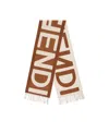 Fendi Jacquard Wool Scarf In Brown
