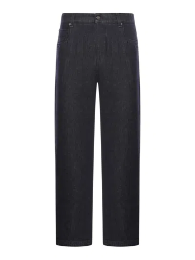 Fendi Straight-cut Selleria Jeans In Black