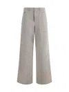 Fendi Wide Leg Denim Trousers With Multiple Pockets