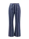 Fendi Cotton Jeans With Pequin Stripes In Blue