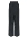 Fendi Light Blue Ff Chambray Pants In Black