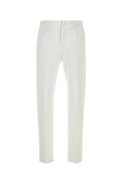 Fendi Jeans In Denim Bianco  Uomo