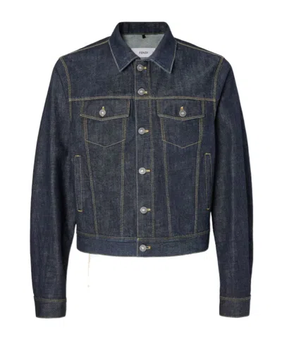 Fendi Navy Blue Denim Jeans Jacket